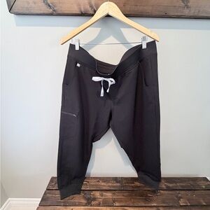 Figs Zamora Women’s Black Joggers with Grey Drawstring